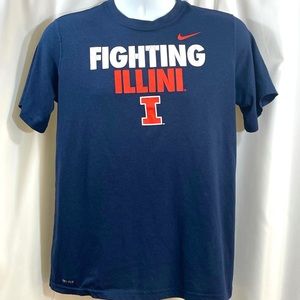 Nike Fighting Illini University of Illinois Dri Fit Tee Shirt Size XL